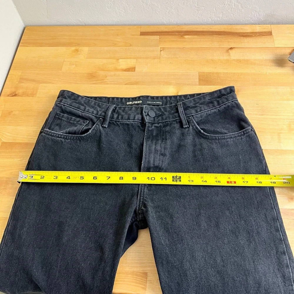 GRLFRND The Hailey Black Straight Leg Jeans Cropped Side Slit Hem Size 27 - Picture 13 of 16